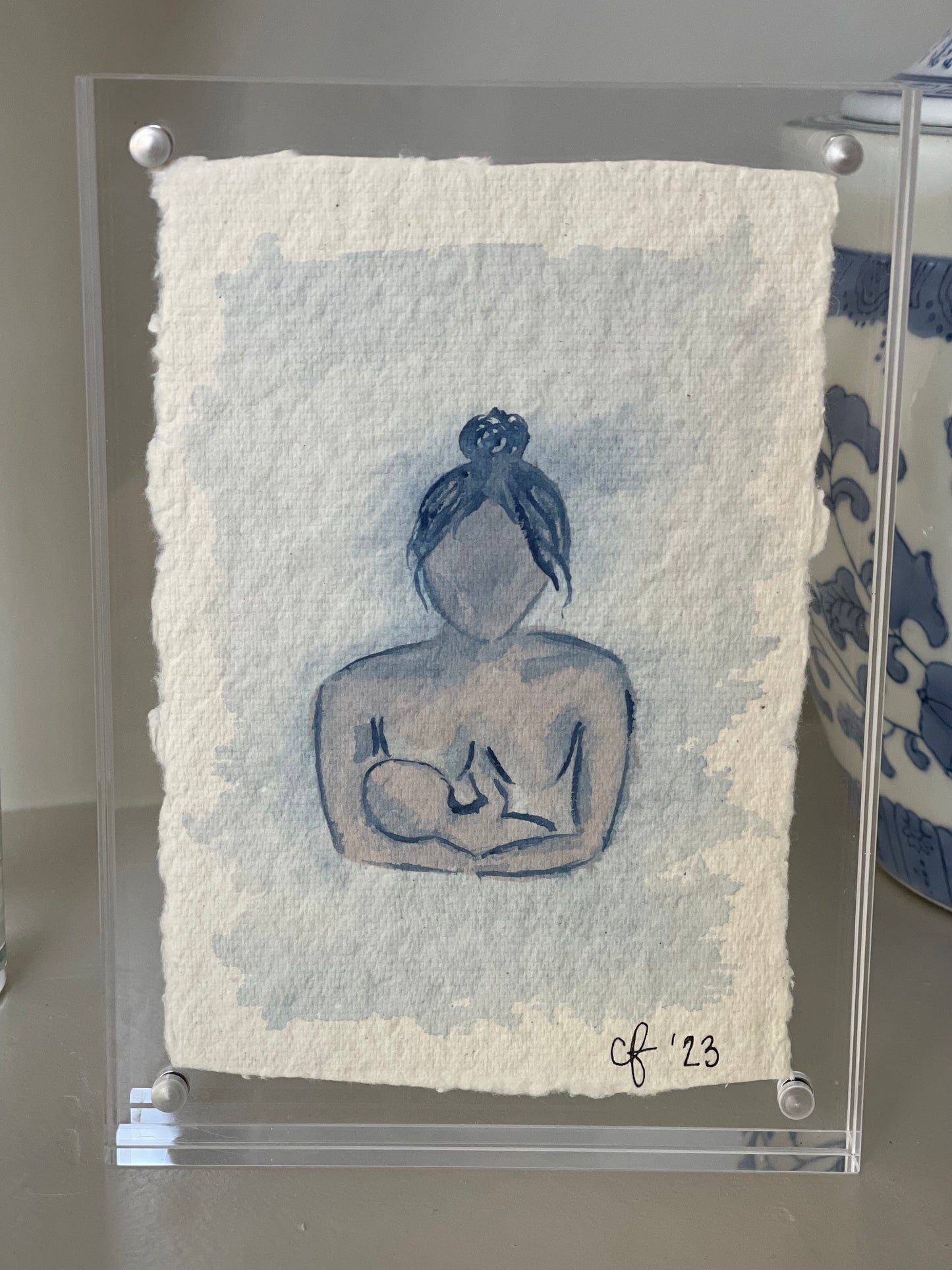 5x7 Nursing Mother Watercolor