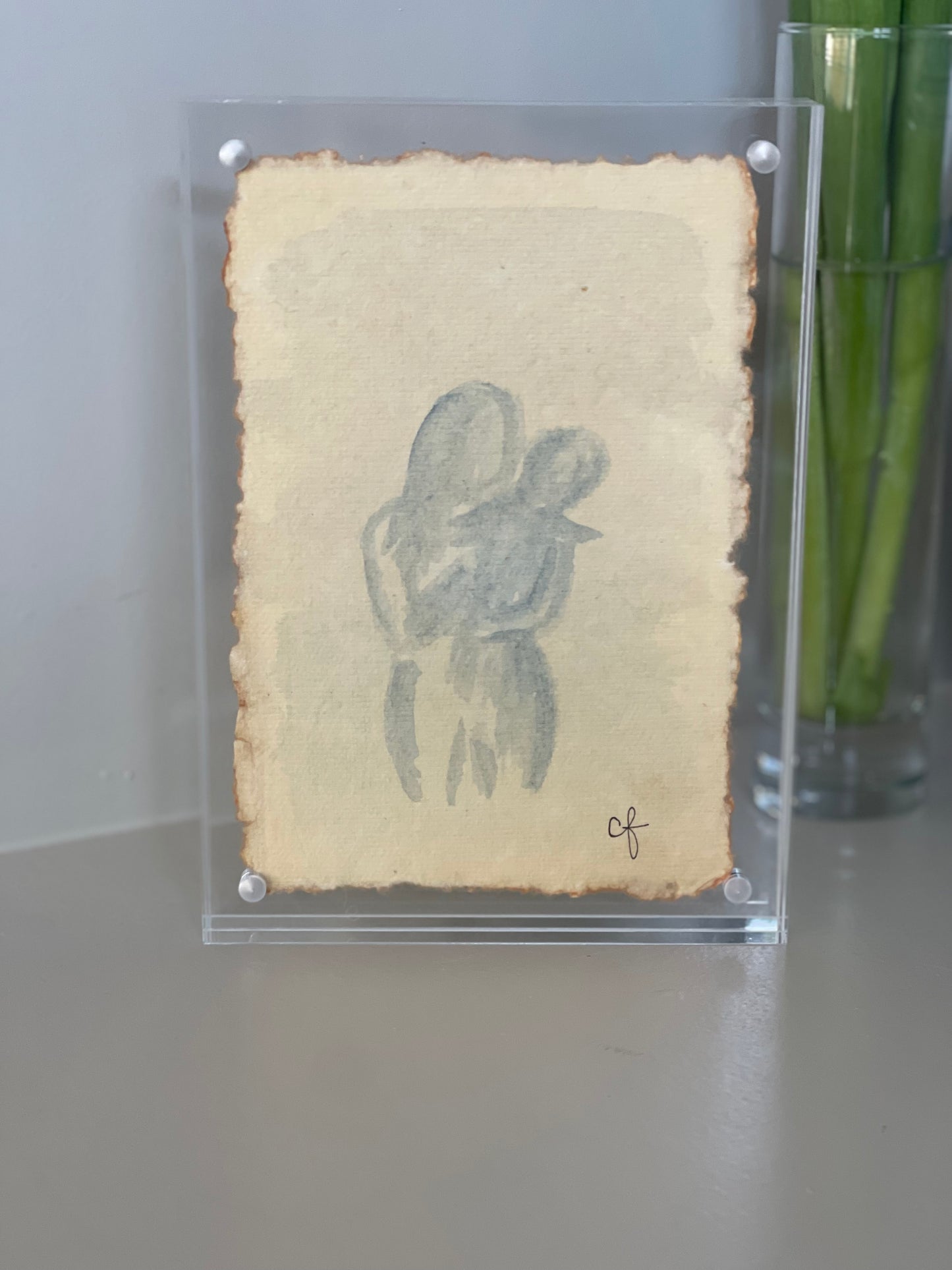 5x7 Mother and Baby- Blue